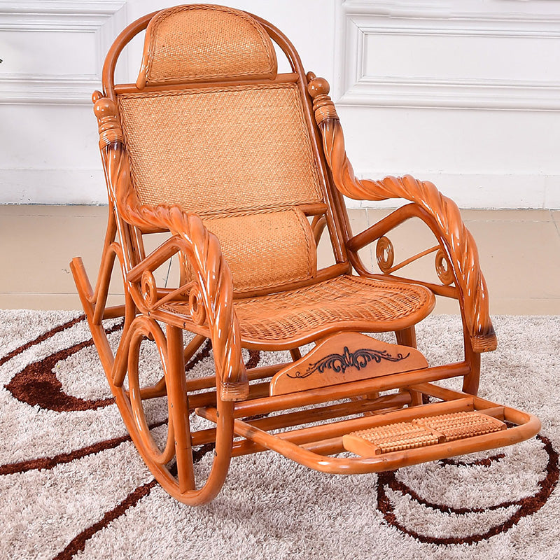 Traditional Rocking Chair Wood Wicker Rocker Chair for Living Room