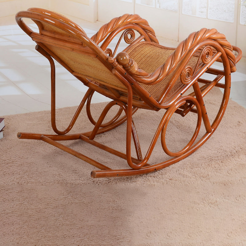 Traditional Rocking Chair Wood Wicker Rocker Chair for Living Room