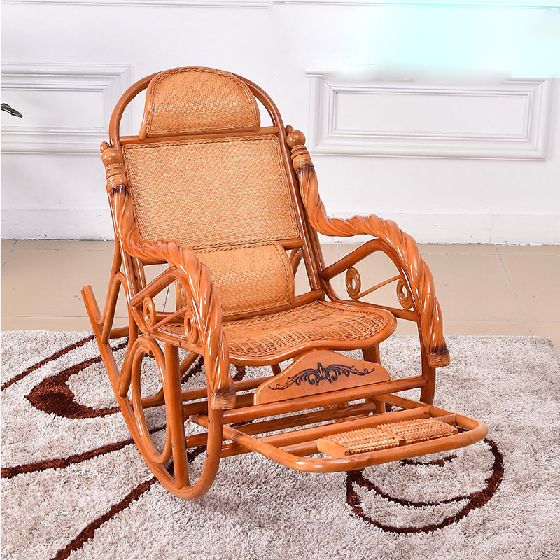 Traditional Rocking Chair Wood Wicker Rocker Chair for Living Room
