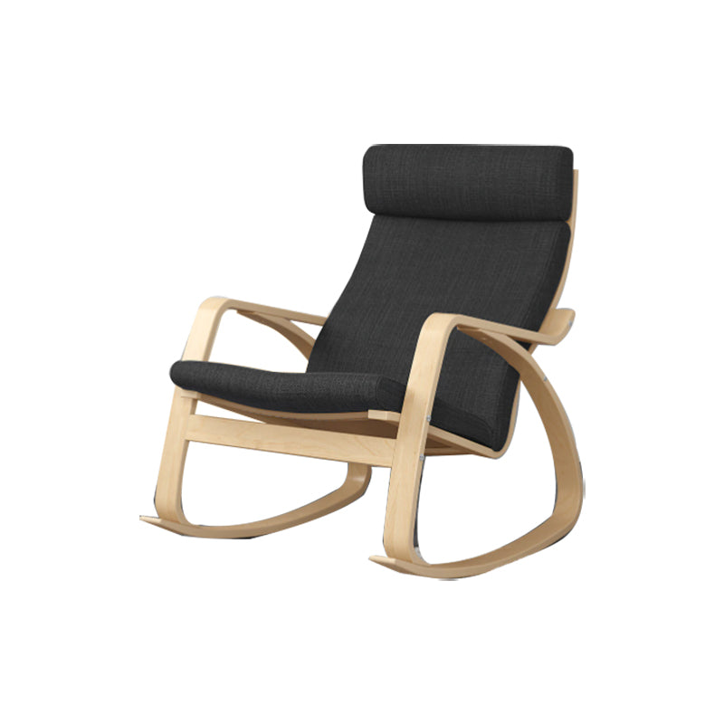 Contemporary Rocking Chair Birch Upholstered Solid Color Indoor Rocking Chair