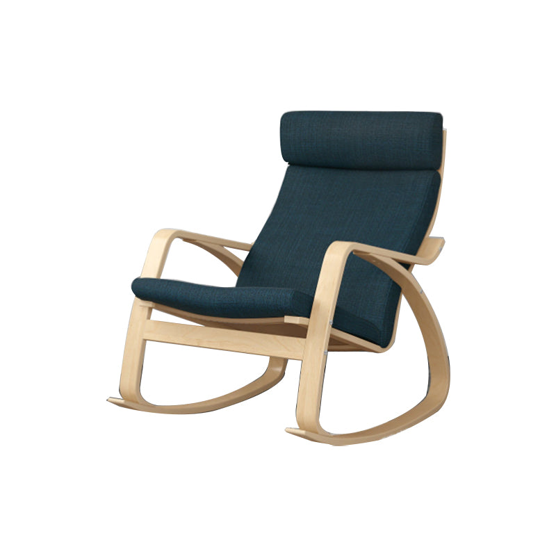Contemporary Rocking Chair Birch Upholstered Solid Color Indoor Rocking Chair
