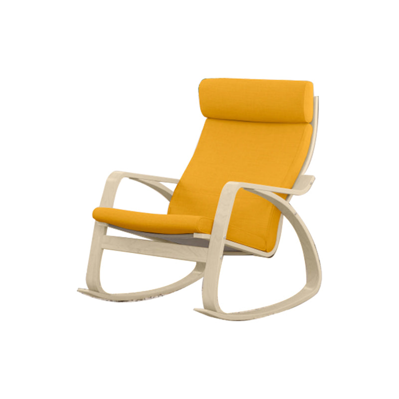 Contemporary Rocking Chair Birch Upholstered Solid Color Indoor Rocking Chair
