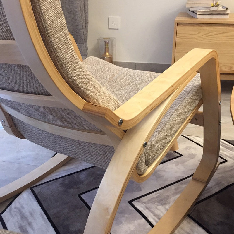 Contemporary Rocking Chair Birch Upholstered Solid Color Indoor Rocking Chair