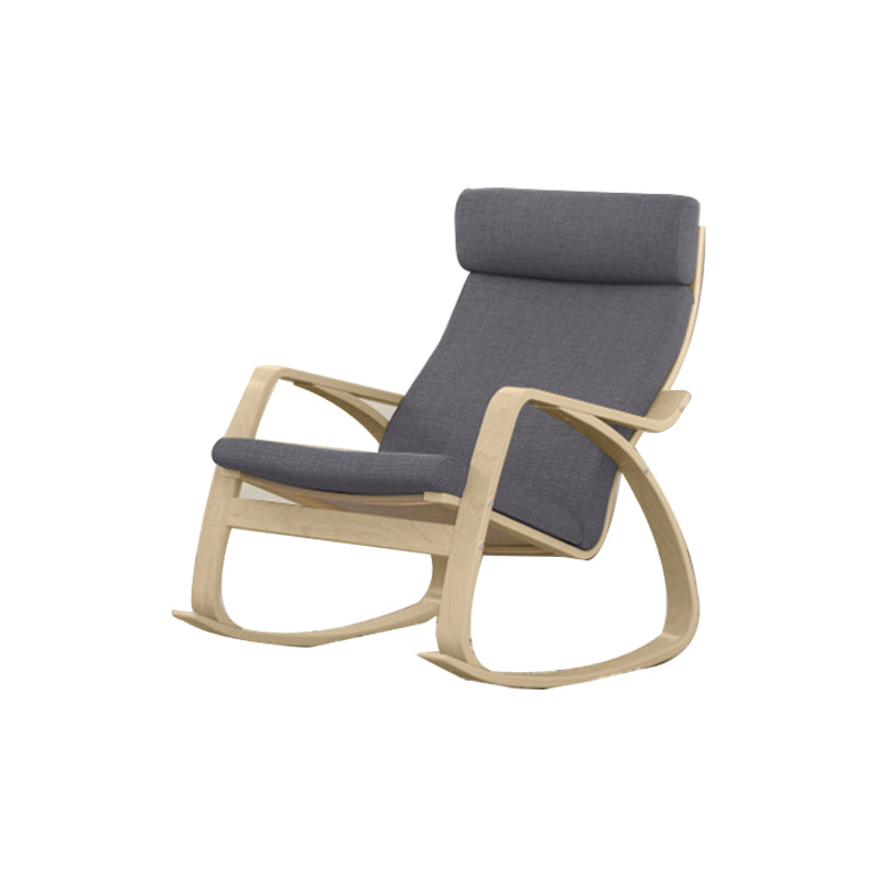 Contemporary Rocking Chair Birch Upholstered Solid Color Indoor Rocking Chair