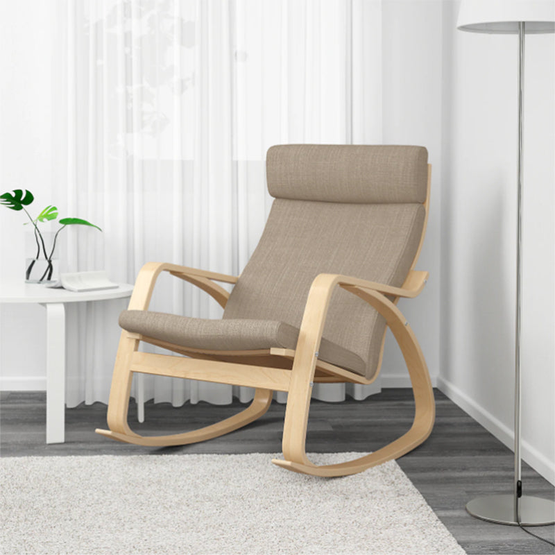 Contemporary Rocking Chair Birch Upholstered Solid Color Indoor Rocking Chair