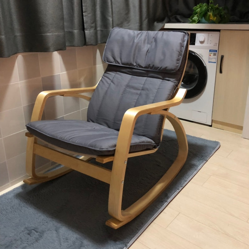 Contemporary Rocking Chair Birch Upholstered Solid Color Indoor Rocking Chair