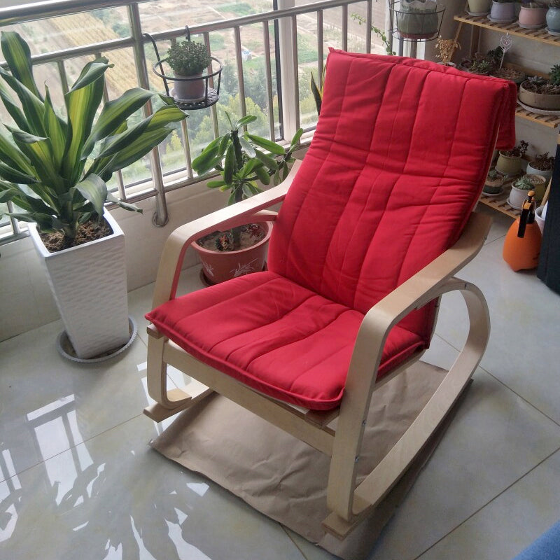 Contemporary Rocking Chair Birch Upholstered Solid Color Indoor Rocking Chair