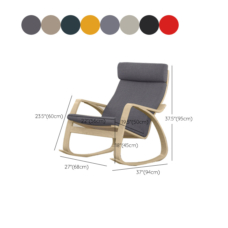 Contemporary Rocking Chair Birch Upholstered Solid Color Indoor Rocking Chair