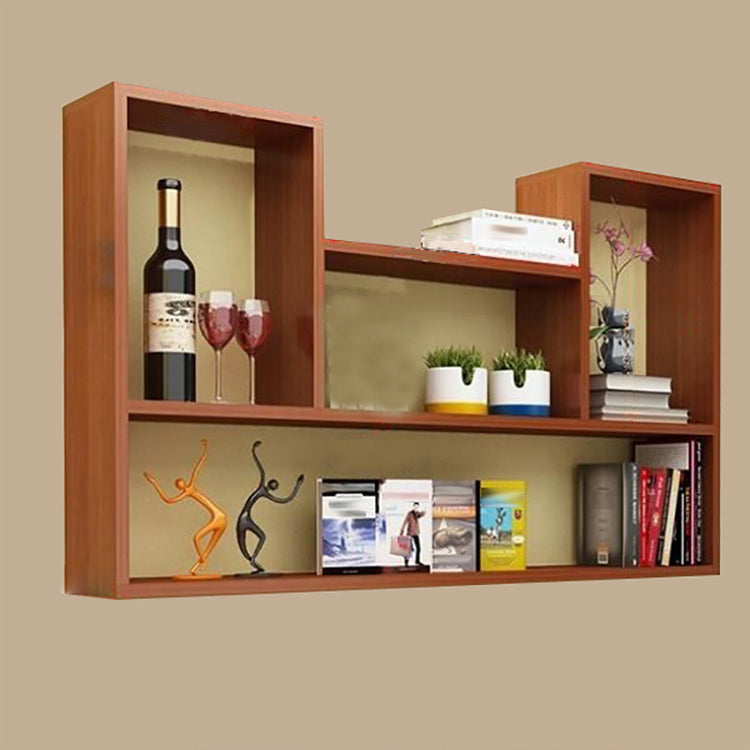 Modern Engineered Wood Bookcase Floating Wall Mounted Bookshelf