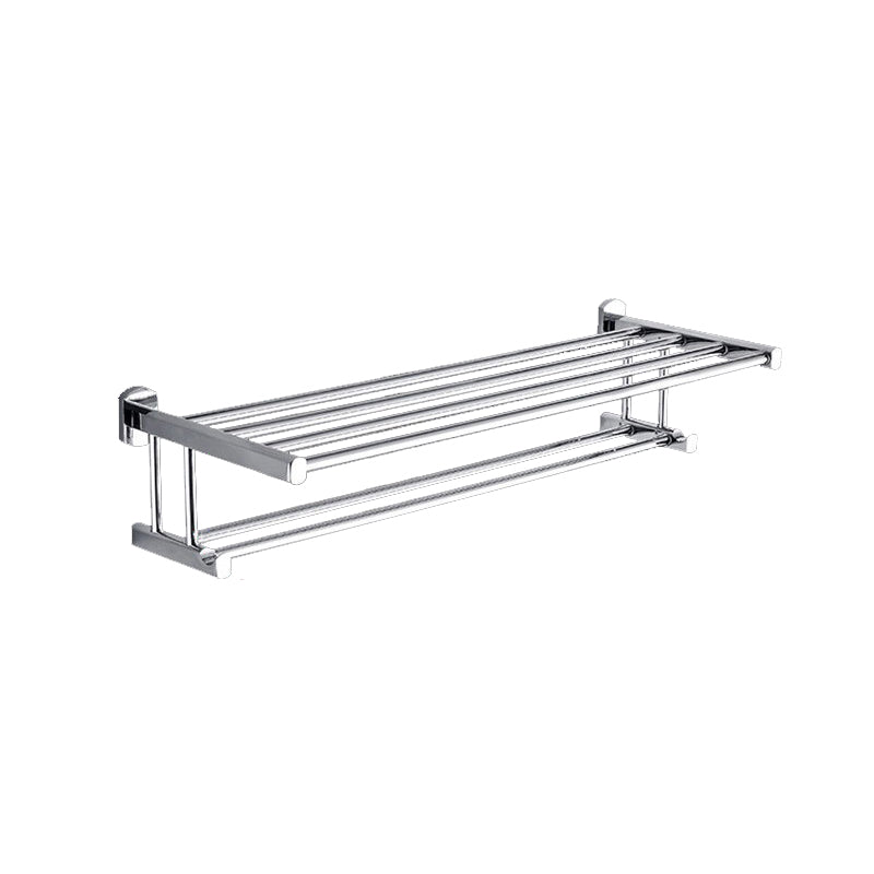 Polished Chrome Modern Bathroom Accessory Set Silver Towel Bar/Bath Shelf