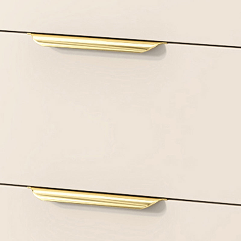 Glam Stone Chest Bedroom Storage Chest in White with Metal Legs