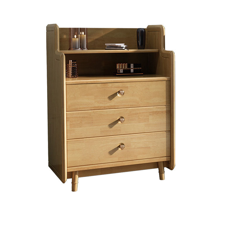 Glam Vertical Solid Wood Storage Chest Bedroom Chest with Drawers