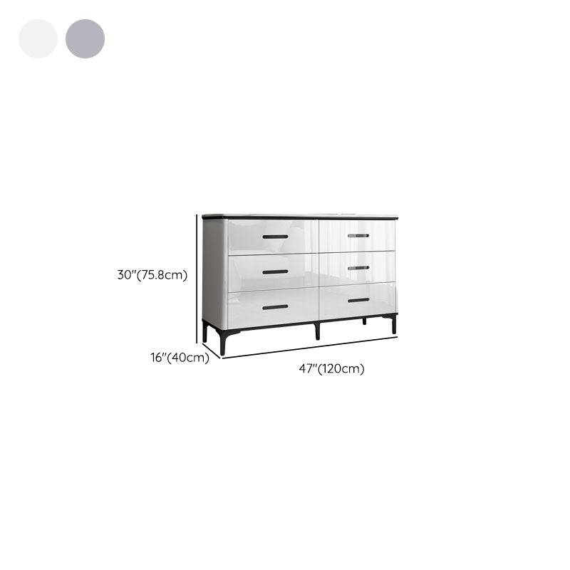 Contemporary Stone Storage Chest Bedroom Chest with Black Legs