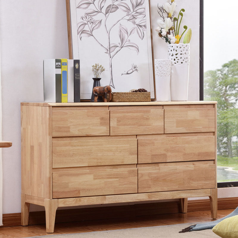 Rubber Wood Bedroom Chest Contemporary Storage Chest with Drawers