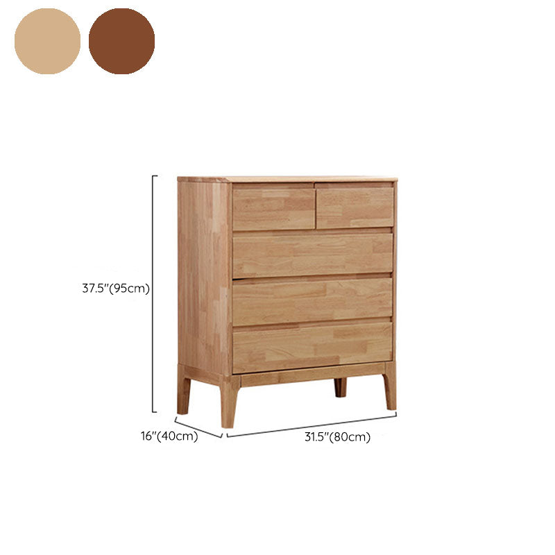 Rubber Wood Bedroom Chest Contemporary Storage Chest with Drawers