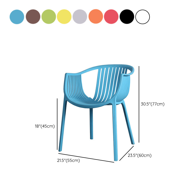 Nordic Style Arm Side Chairs Windsor Back Side Chair with Plastic Legs for Kitchen