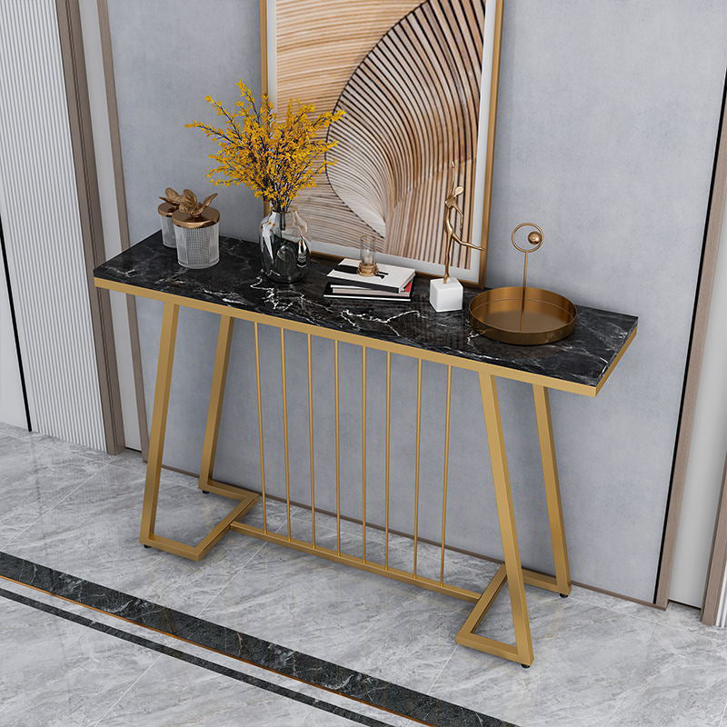 31.5" Tall Marble Console Table 1-shelf Stain Resistant End Table