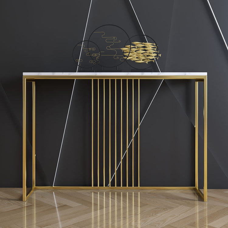31.5" Tall 1-shelf Console Table Modern Stone Accent Table for Hall