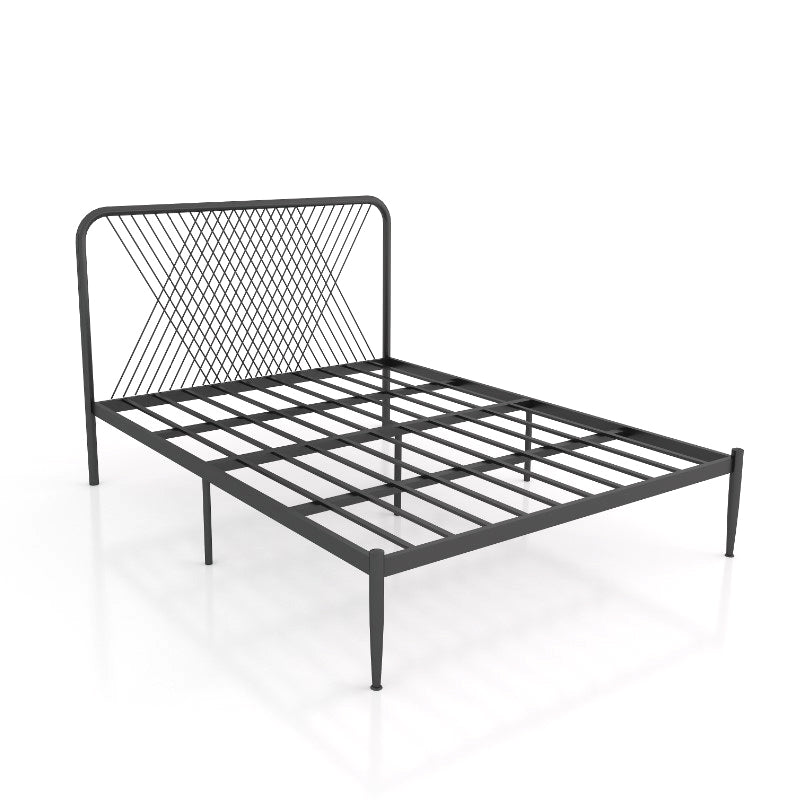 Minimalist Iron Open-Frame Bed Luxurious Metallic Princess Bed Frame
