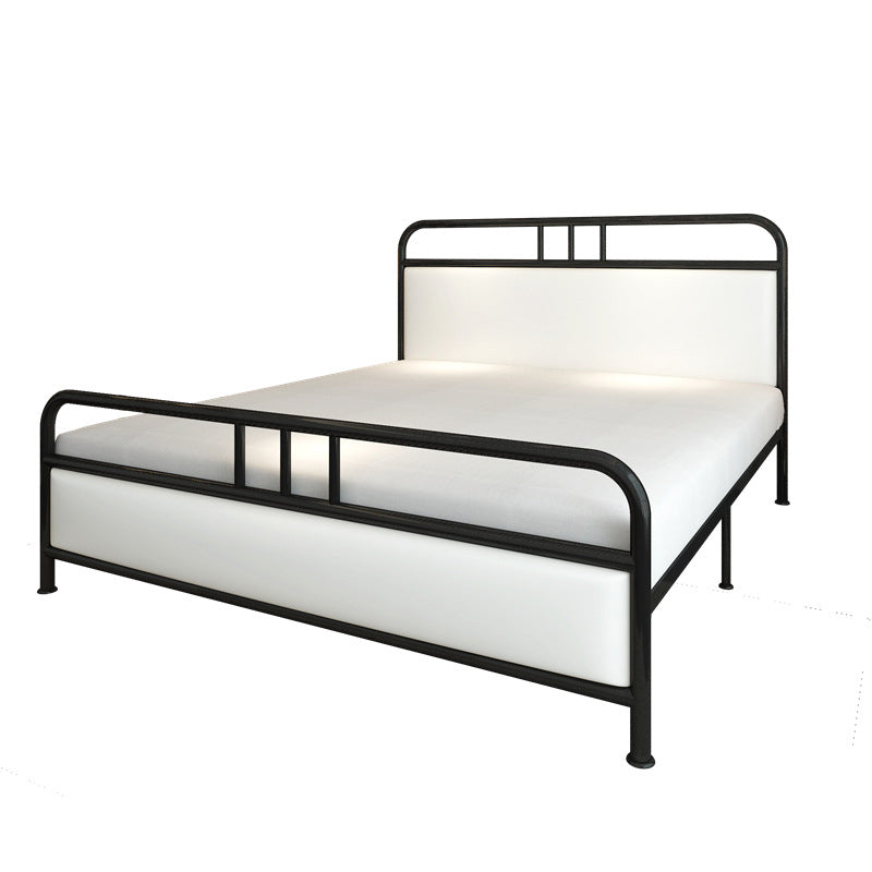 Contemporary Standard Bed Metal Bed Frame with Upholstered Headboard