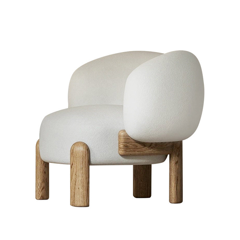 Contemporary Basic Four Leg Armchair Bedroom Solid Color Arm Chair