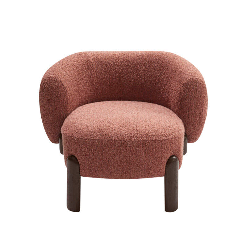 Contemporary Fixed Back Barrel Chair Bedroom Solid Color Lounge Chair