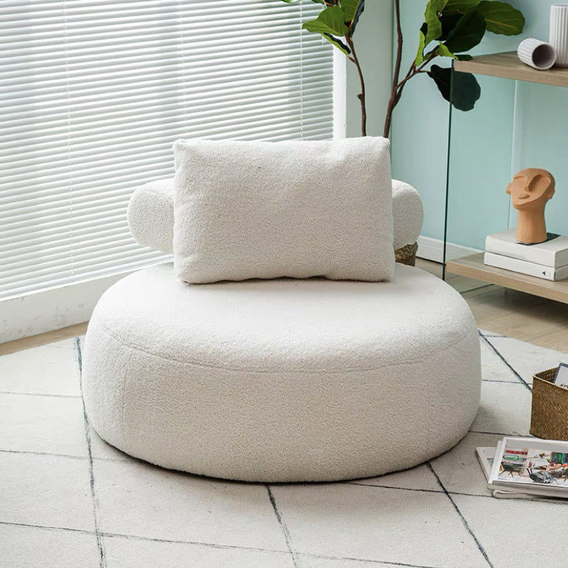 Contemporary Fixed Back Lounge Chair Bedroom Solid Color Lounge Chair