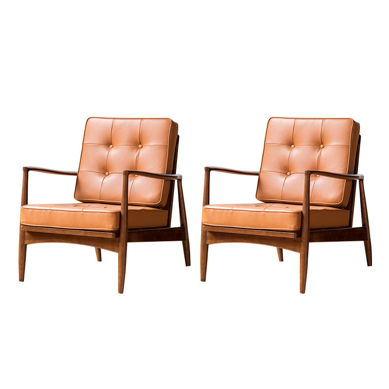 Basic Four Legs Lounge Chair Contemporary Tufted Cushions Accent Armchair