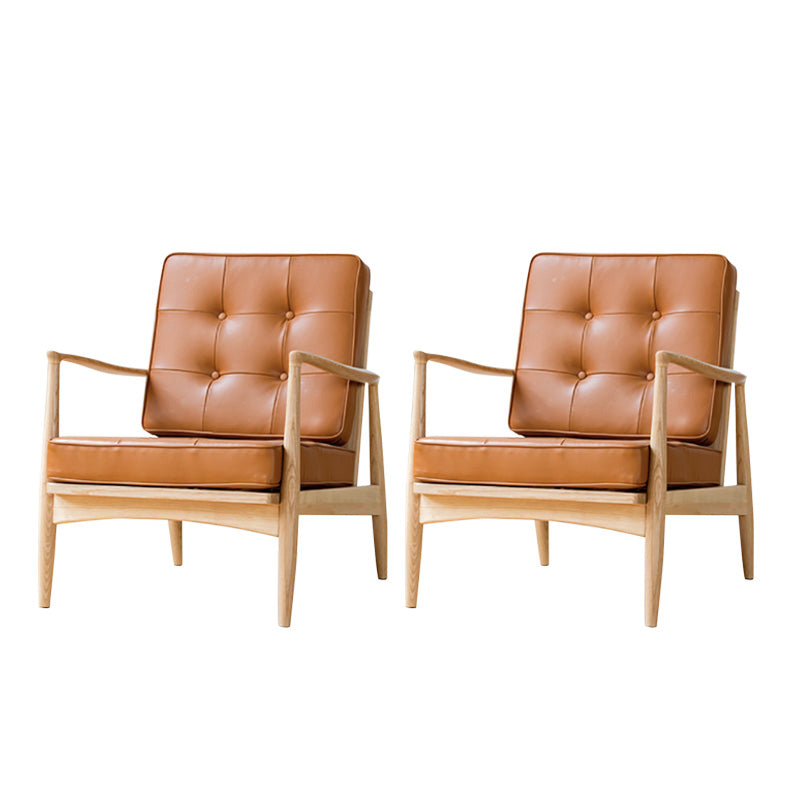 Basic Four Legs Lounge Chair Contemporary Tufted Cushions Accent Armchair