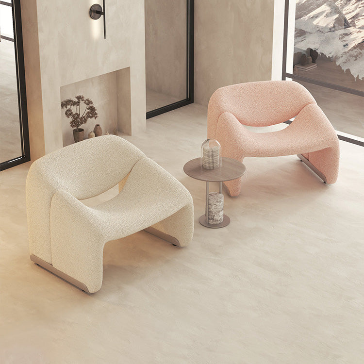 Contemporary Sled Side Chair Solid Color Bedroom Lounge Chair