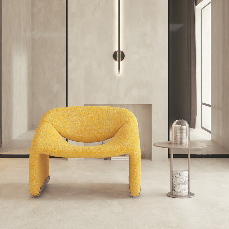 Contemporary Sled Side Chair Solid Color Bedroom Lounge Chair