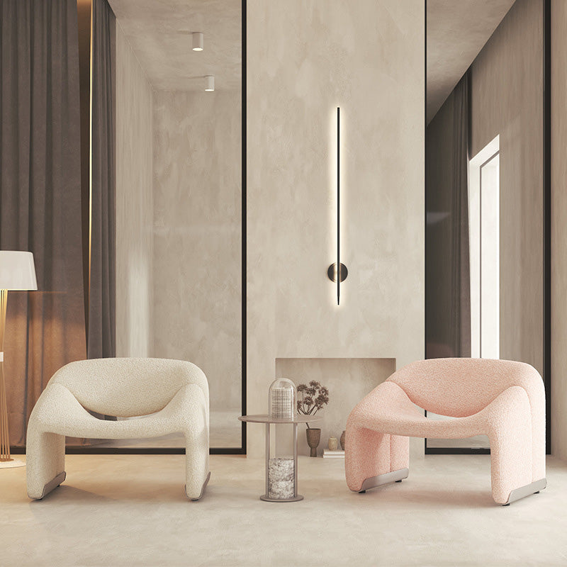 Contemporary Sled Side Chair Solid Color Bedroom Lounge Chair