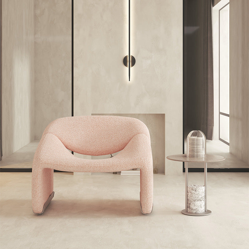 Contemporary Sled Side Chair Solid Color Bedroom Lounge Chair