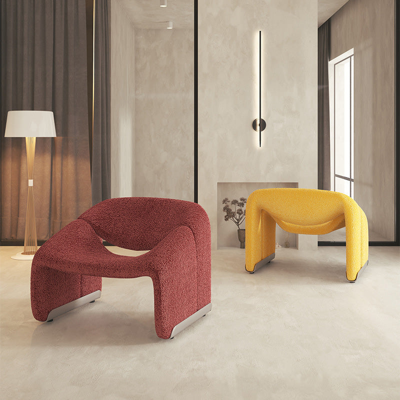 Contemporary Sled Side Chair Solid Color Bedroom Lounge Chair