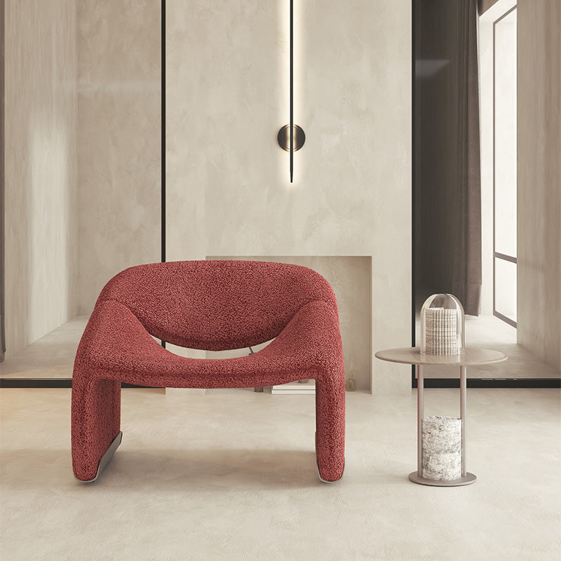 Contemporary Sled Side Chair Solid Color Bedroom Lounge Chair