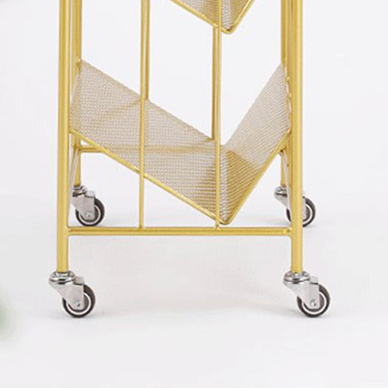 Contemporary Metal Bookcase Standard 3 Shelves Open Back Bookshelf