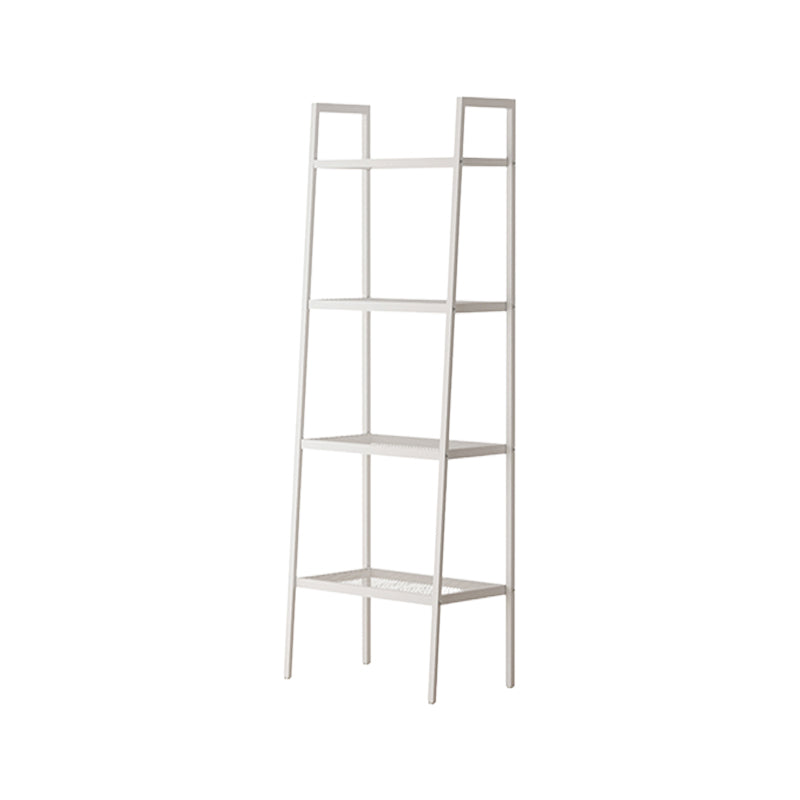Scandinavian Open Back Bookshelf Ladder Metal Bookcase with Shelves