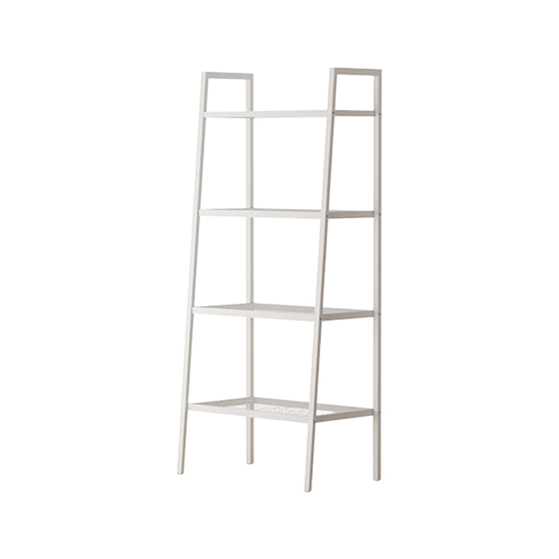 Scandinavian Open Back Bookshelf Ladder Metal Bookcase with Shelves