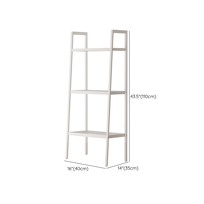 Scandinavian Open Back Bookshelf Ladder Metal Bookcase with Shelves