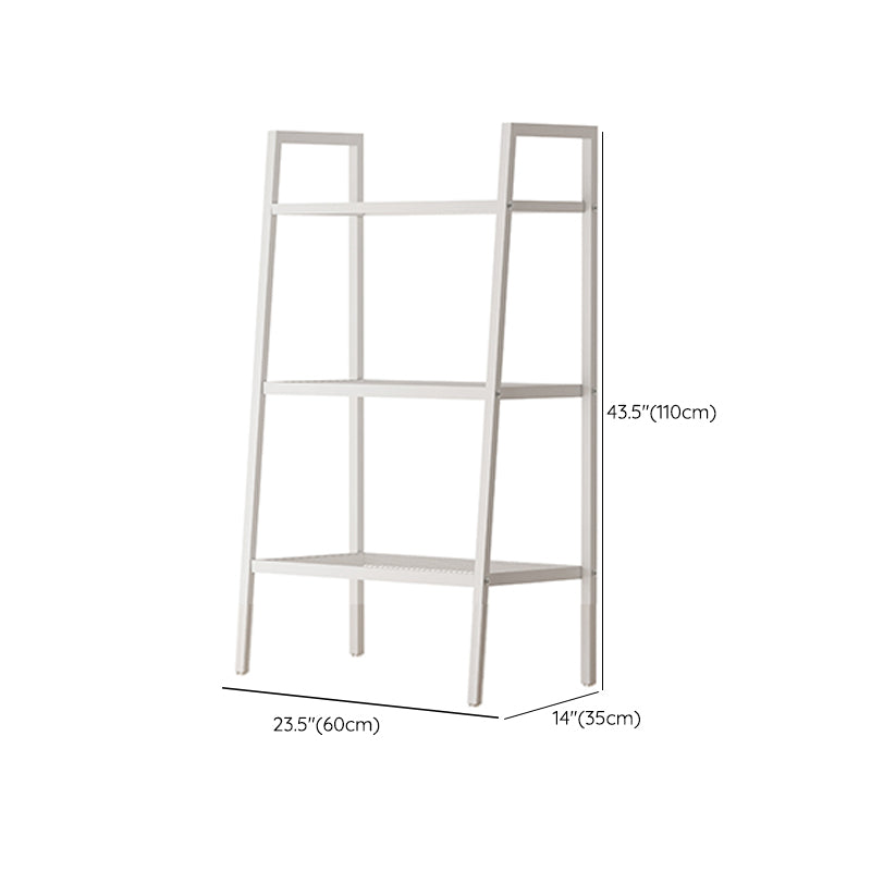 Scandinavian Open Back Bookshelf Ladder Metal Bookcase with Shelves
