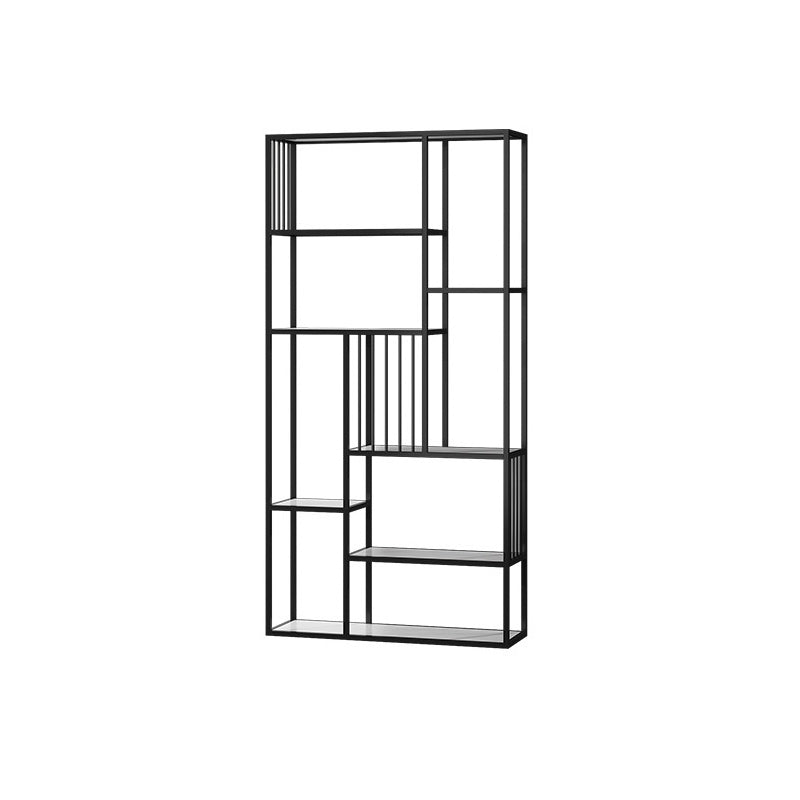 Antique Finish Shelf Bookcase Metal Etagere Bookshelf with Shelves