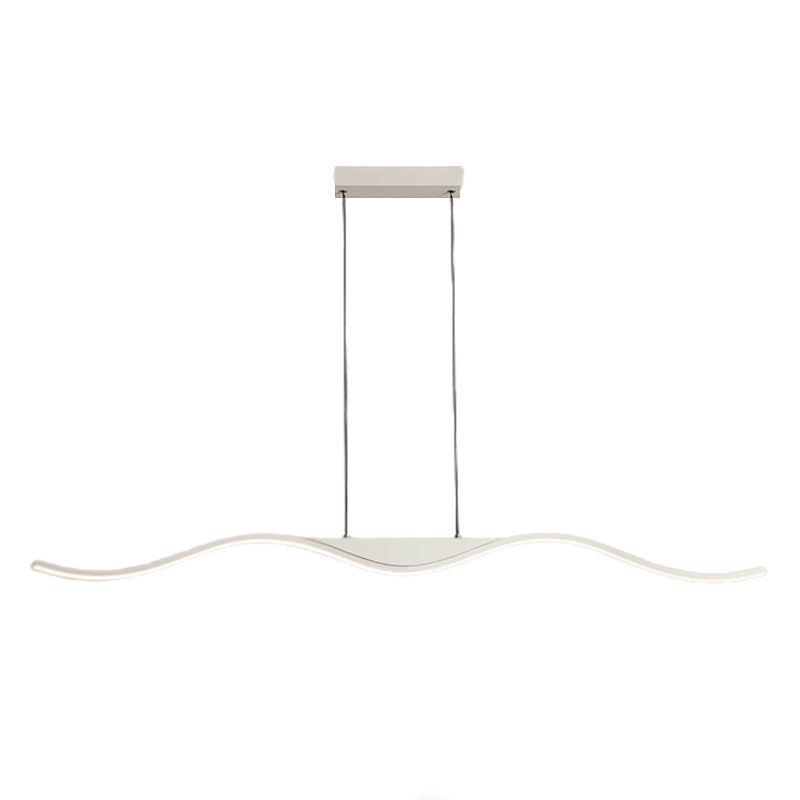 White Linear Kitchen Island Lighting Metal Square Ceiling Light for Living Room