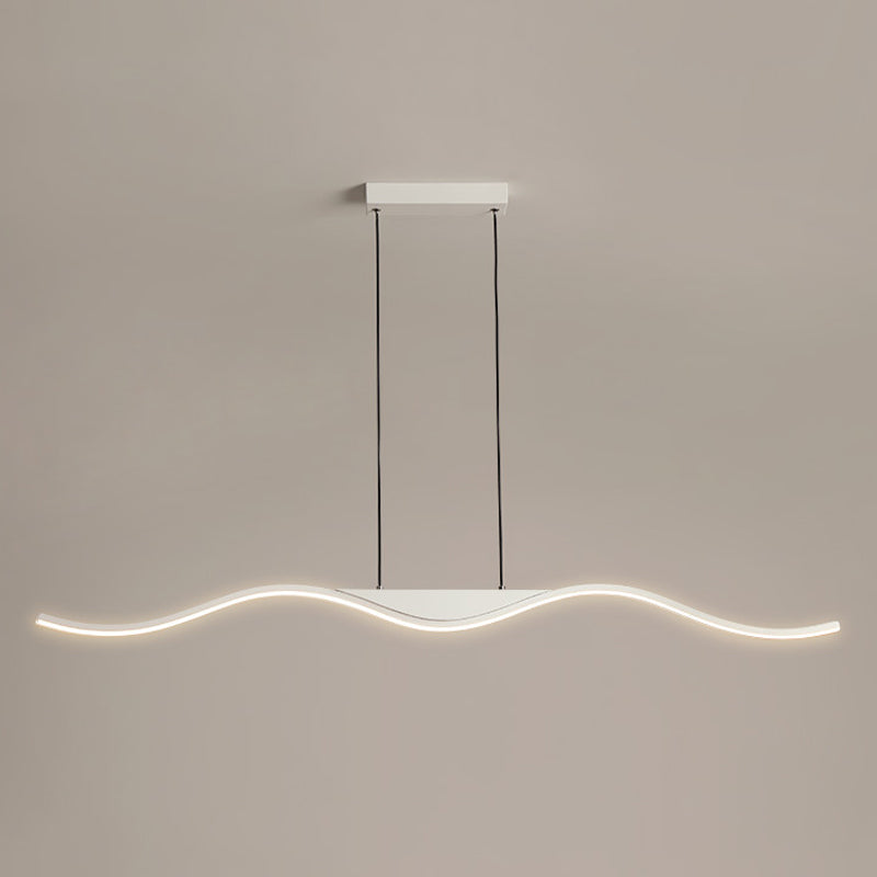 White Linear Kitchen Island Lighting Metal Square Ceiling Light for Living Room