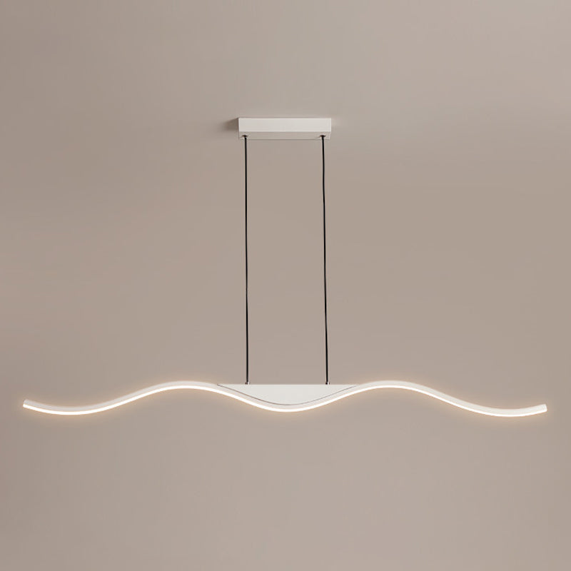 White Linear Kitchen Island Lighting Metal Square Ceiling Light for Living Room
