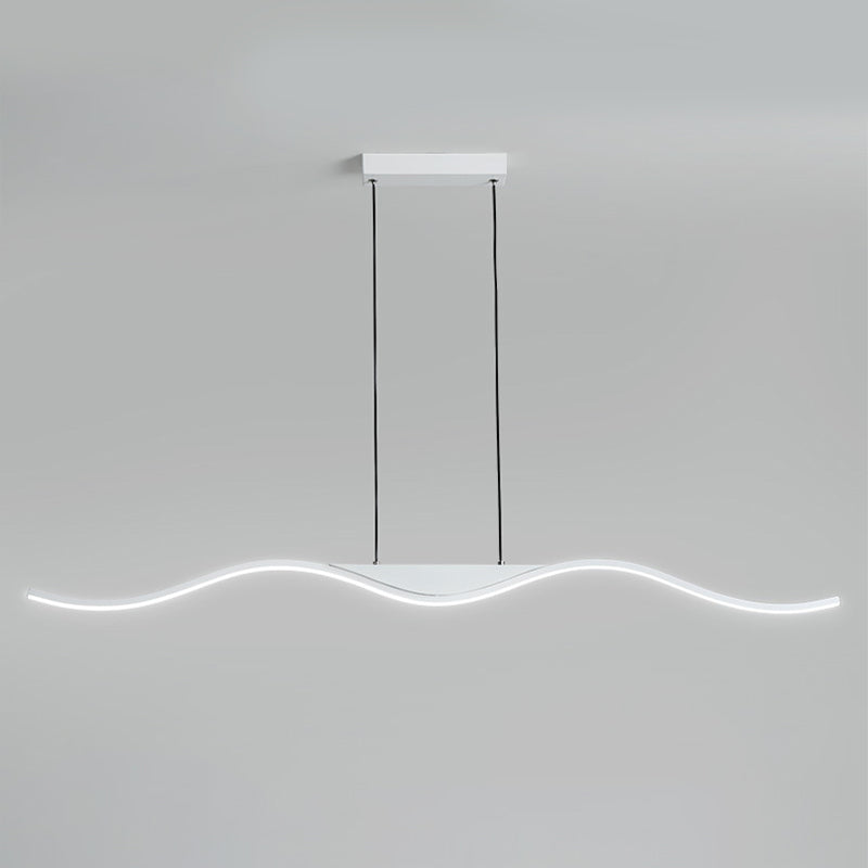 White Linear Kitchen Island Lighting Metal Square Ceiling Light for Living Room