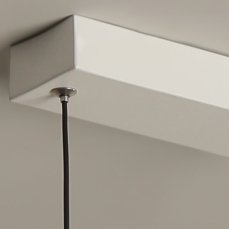 White Linear Kitchen Island Lighting Metal Square Ceiling Light for Living Room