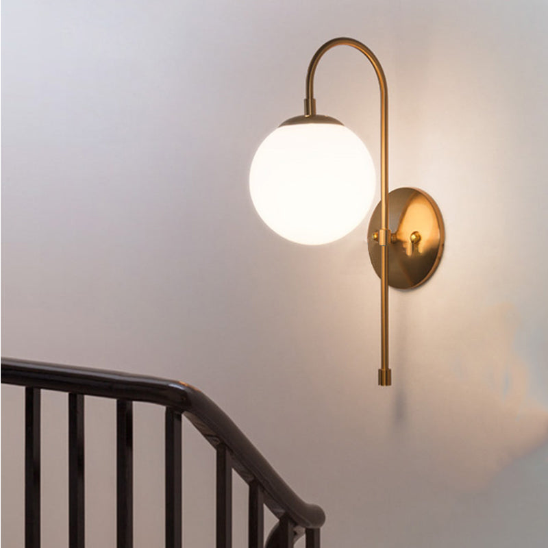1 Light Unique Shape Wall Light Fixture Modern Wall Mounted Lighting in Gold Finish