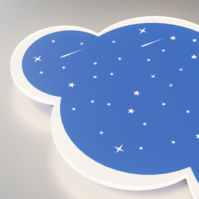 3-Blade Globe Ceiling Fan Children LED Metallic Blue Fan with Light for Home