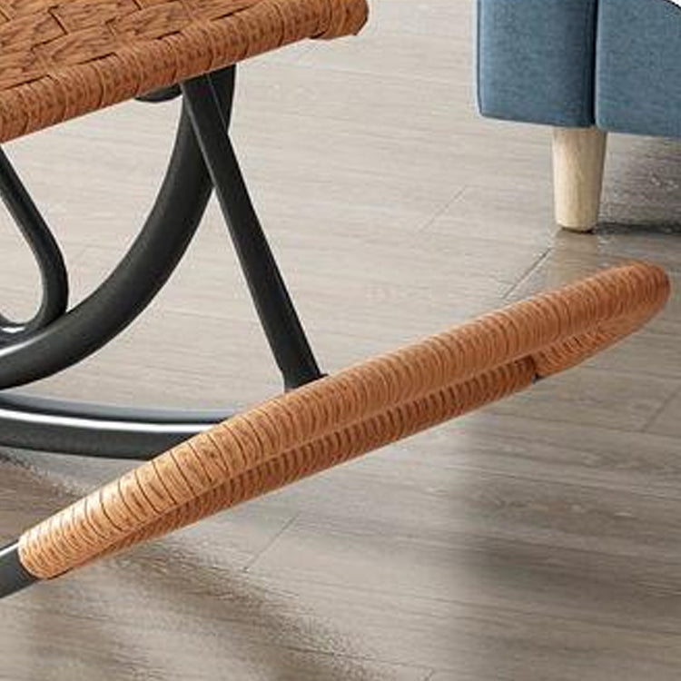 Modern Rocking Chair Wicker Solid Color Metal Chair Legs Porch Rocking Chair