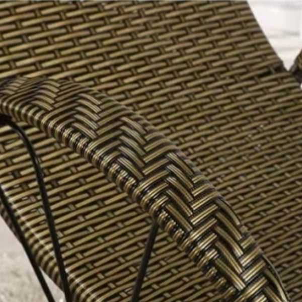 Contemporary Spindle Rattan Rocking Chair Wheel Handrail Design Metal Frame Rocker Chair
